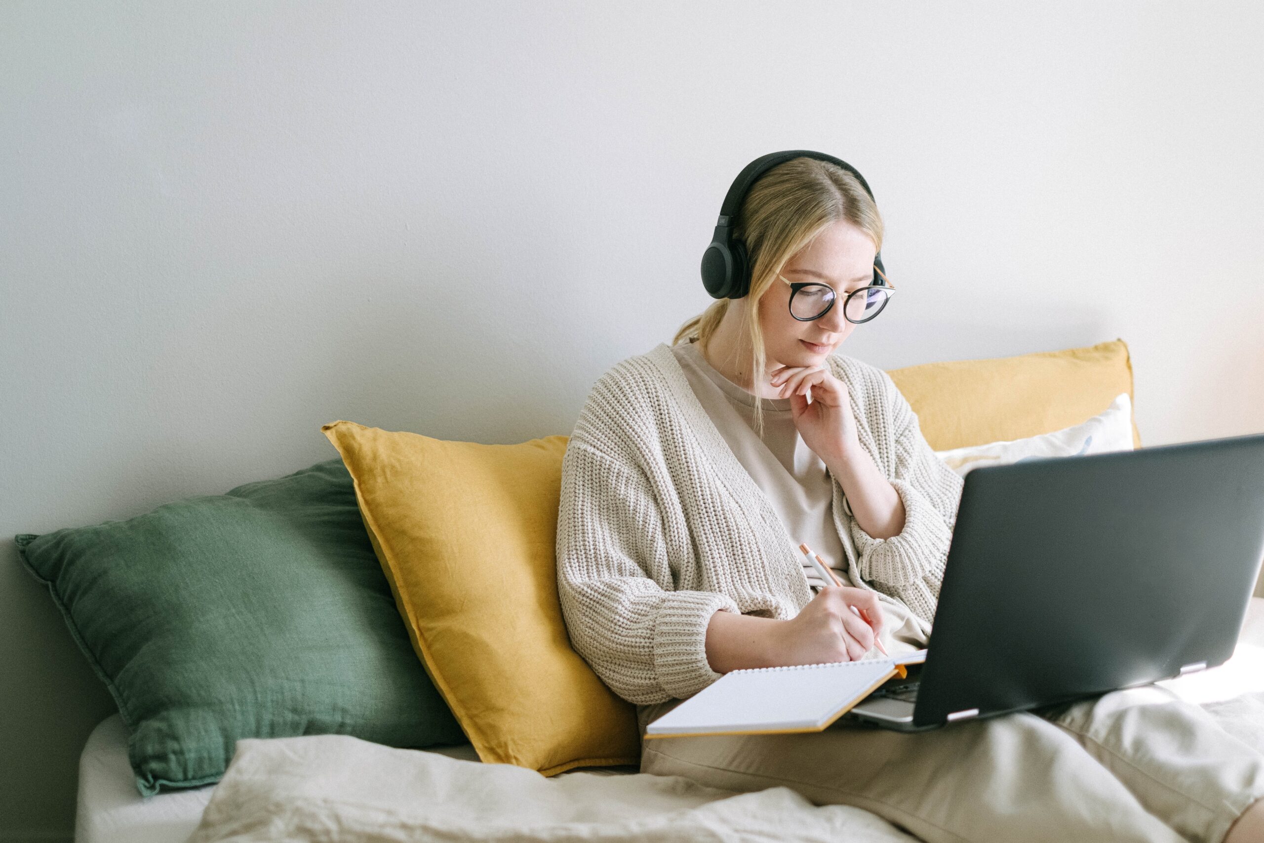 Woman typing on laptop